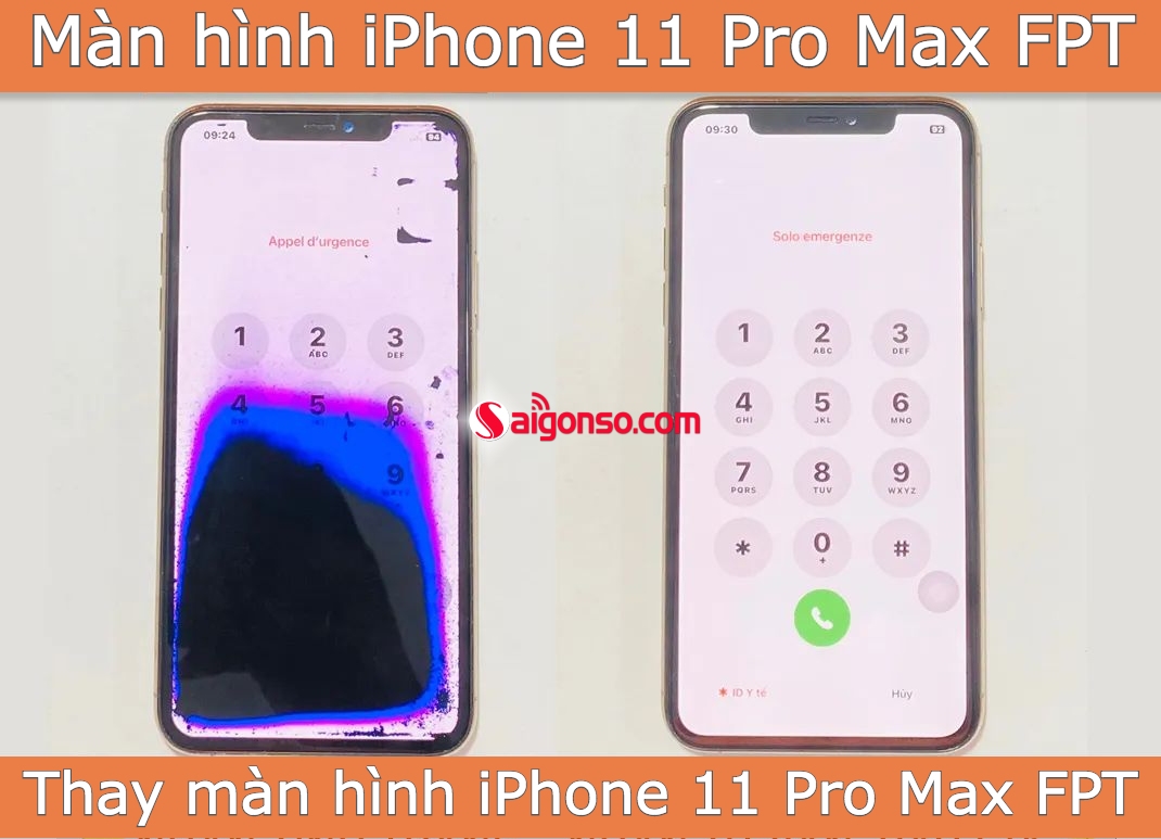 thay màn hình iphone 11 pro max fpt